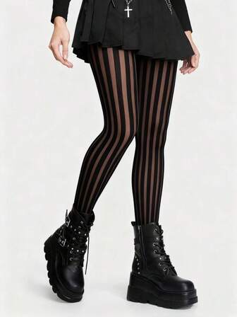 Goth Damen Transparente Strumpfhosen/Nylons