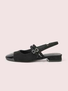 CUCCOO DOLLMOD Fashion Black Mary Jane Simple Strap Flats, Suitable For Commute, Date, Party, Holiday - Black - View 3