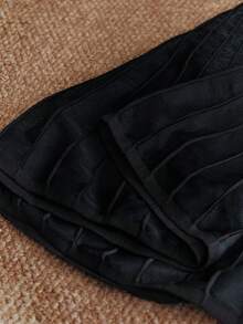 Anewsta Váy len cổ lọ tay dài màu xanh navy, trang trí nơ ôm vừa vặn, viền lưới đuôi cá, váy dự tiệc cao cấp thanh lịch cho quý cô đi làm dịp năm mới - Màu xanh hải quân - Xem 8