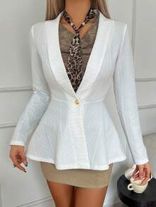 DAZY Damen V-Ausschnitt Strukturierter Stoff Taillengegurteter X-Front Langarm Strickjacke Damen Mäntel - Weiss - Übersicht 1