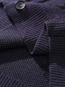 GALLERY FADE Cárdigan casual de punto de una hilera con estampado de esqueleto de manga larga para hombre, otoño/invierno - Gris Oscuro - Ver 6