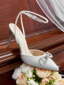 CUCCOO HITCHD Giày cao gót mũi nhọn quai mắt cá chân đính đá giả kim cương giả thời trang thu/đông dành cho nữ, thanh lịch, sang trọng, ngọt ngào, lãng mạn, quyến rũ, phong cách cung đình, giày cao gót quai mắt cá chân lấp lánh bạc gợi cảm, trang phục trang trọng, cô dâu cưới, khách, trà chiều, hẹn hò, tiệc tùng, trang phục thanh lịch, mùa cưới, dạ hội, lolita, giáng sinh, lễ tạ ơn, sinh nhật, ngày lễ tình nhân - Bạc - Xem 12