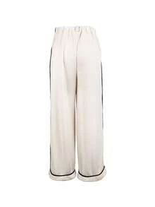 EMERY ROSE 女士纽扣装饰口袋阔腿宽松休闲裤 - 米色 - 查看 2