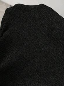 SHEIN Solid Color Fitted Comfortable Slit Hem Long Sleeve Maternity Dress Sexy Maternity Dress Pregnant Outfits Pregnant Dress Pregnancy Clothes - Black - View 7