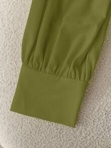 GlowEve Ladies' Elegant And Commuter Autumn Shirts - Olive Green - View 4