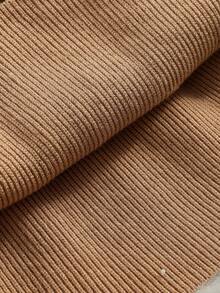 SHEIN Baby Mädchen gerüschter Kragen Blumen gestricktes Sweaterkleid, weiches & vielseitiges Langarm Prinzessin Stil Pulloverkleid, geeignet für Herbst/Winter Feiertage - Khaki - Übersicht 7