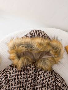 SHEIN 女婴可爱秋冬街头风保暖连帽羽绒服 - 彩色 - 查看 4