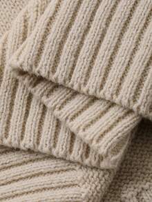 Livesso Women's Casual Loose Fit Drop Shoulder Long Sleeve Sweater, Autumn/Winter - Khaki - View 8