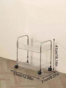 1pc Multi-Layer Storage Rack, Acrylic Removable Floor-Standing Cart Snack Storage Shelf, For Kitchen/Bathroom/Living Room/Bedroom Outdoor Decor