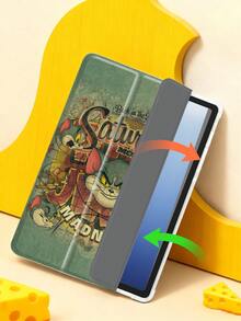 Tom and Jerry Artist x SHEIN 1个可爱卡通基础款平板电脑保护套，高端质感，简约全透明，柔软防摔硅胶材质，带折叠支架，是送给女孩和学生的完美礼物。兼容iPad 10代/iPad 7/8/9代（10.2英寸）/iPad Air 5/Air 4（10.9英寸）、iPad（A16）11英寸11代（2025款）。 - 彩色 - 查看 8