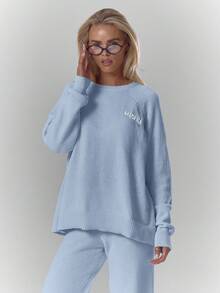 MUSERA Oversized Rundhalsausschnitt Weicher Strick Pullover Top Nur Herbst Gemütlich Niedlich Lässig Kaffee Club Winter Weihnachten Elegant Abendparty Neujahr