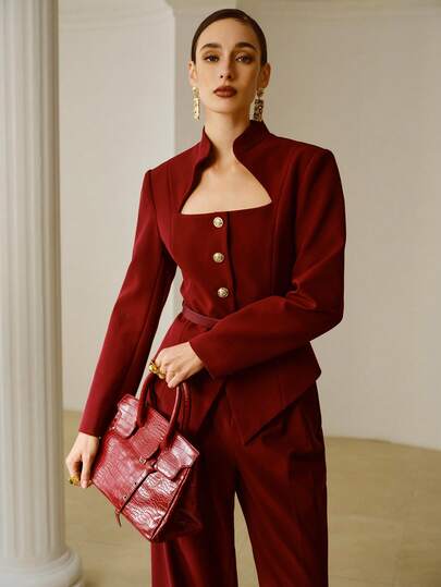 ZEYLAH Elegant Waist-Cinching Stylish Women Jacket, Autumn/Winter