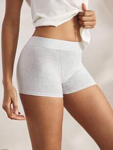 Ocili Women's Comfortable Cotton Logo Waistband Casual Panties - Light Grey - View 4