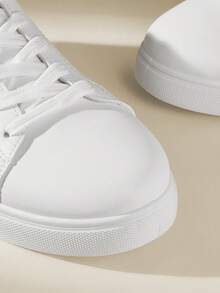 CUCCOO EASI 男士休闲运动鞋滑板鞋防走光学生运动滑板鞋百搭款式简约小白鞋 - 白色 - 查看 8