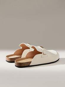 Solecia Women's Metal Flower Decor Casual Slip-On Mules - Apricot - View 4