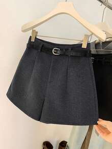 Franclia شورتات كاجوال ذات خصر عالي مع حزام لتنحيف الخصر للنساء، شورتات خصر عالي باللون الأسود، شورتات أنيقة، شورتات تنورة، أطقم شورتات قصيرة، شورتات خصر عالي باللون الأسود، شورتات صوفية