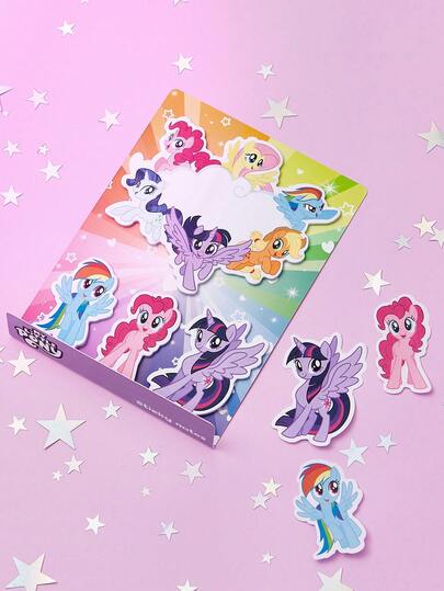 My Little Pony X SHEIN 4*20 Pcs   Notepad Set, Cute Notepad, Writing Memo Pad Page Marker, Cat Children's Office School Supplies Creative Gift,Gift Ideas