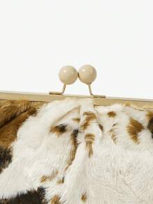 SHECARRY 女士、女式手包、毛绒、时尚、优雅、简约、个性化、多功能、经典、适合约会、日常、购物、下午茶、鸡尾酒会、派对、舞会、俱乐部、生日、晚会、约会之夜、宴会 - 奶牛棕 - 查看 6