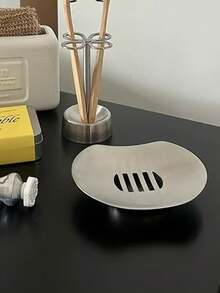 Cirelle 1pc Stainless Steel Soap Dish - Durable Flying Saucer-Shaped Design, Suitable For Kitchen Sinks And Bathroom Showers. Glossy Surface, Rust-Proof And Easy To Clean - Multicolor - View 3