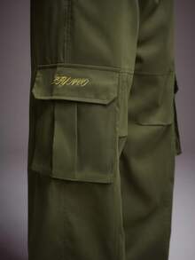 STYNVO 男士休闲百搭字母刺绣纯色工装裤