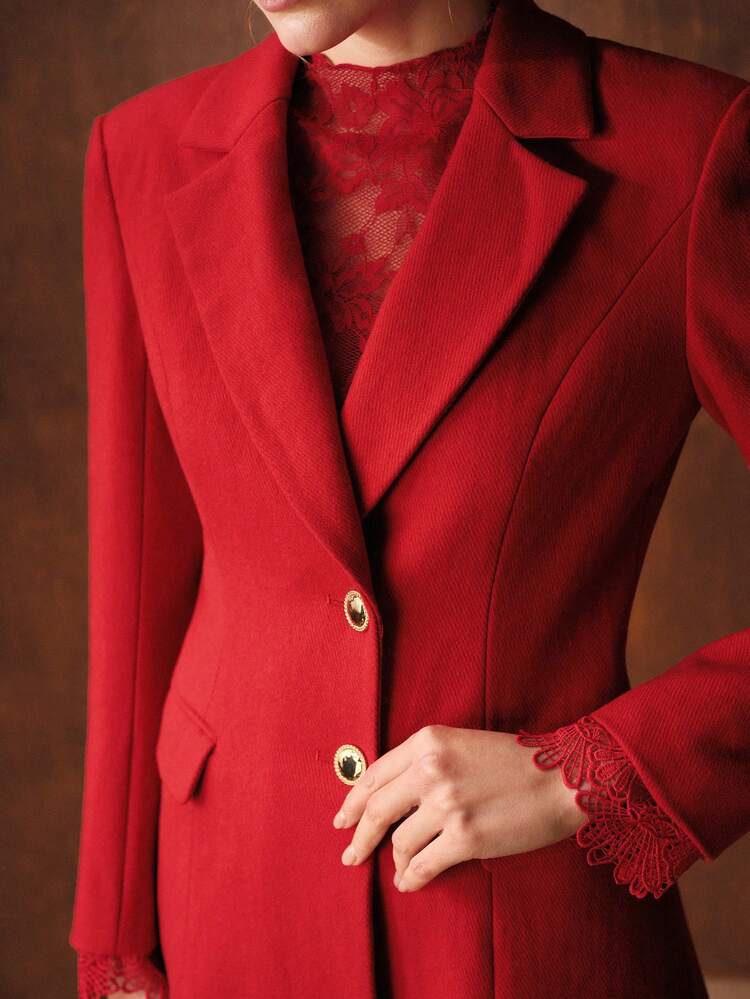 Blazer vestito strutturato e aderente in tweed di lana da donna per autunno/inverno