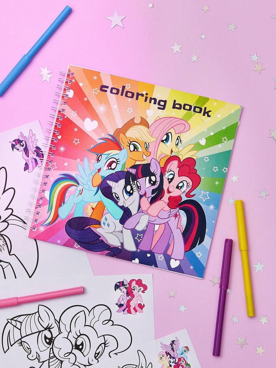 My Little Pony X SHEIN 20页涂鸦涂色书,手绘创意涂色书,马克笔涂鸦启蒙涂色书 - 彩色 - 查看 1
