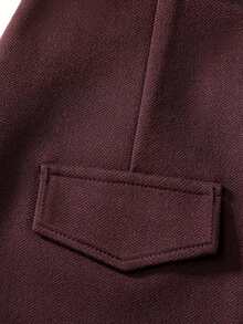 INAWLY Women's Solid Color Slit Hem Elegant Commuter Mermaid Skirt - Burgundy - View 4