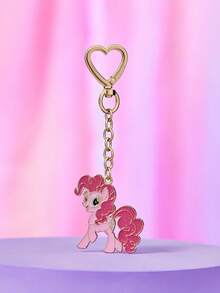 My Little Pony X SHEIN 时尚可爱甜美闪亮钥匙扣，锌合金材质，可作油滴袋吊坠，金色饰物，独角兽暮光闪闪、萍琪派和云宝黛西图案，紫色、粉色和蓝色。 - 彩色 - 查看 5