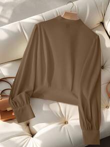 Ladies' Elegant And Commuter Autumn Shirts - Khaki - View 2
