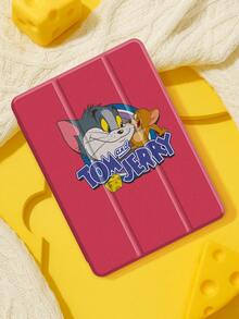 Tom and Jerry Artist x SHEIN 1个可爱创意卡通图案防震时尚平板电脑保护套。万圣节和圣诞节礼物，兼容iPad 10代/iPad 7/8/9代（10.2英寸）/iPad Air 5/Air 4（10.9英寸）。 - 彩色 - 查看 2