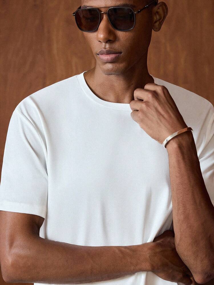 Men's Casual Solid Color Short Sleeve T-Shirt Set