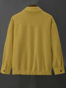 Claim Dot Men's Casual Button-Up Long Sleeve Jacket, Autumn/Winter,Men's Autumn And Winter Light Luxury Mature Casual Tweed Lapel Pocket Warm Elastic Cuffs Overcoat