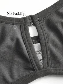 Ocili 100% 纯棉前开合简约品质舒适柔软前开合女士文胸 - 灰色 - 查看 9