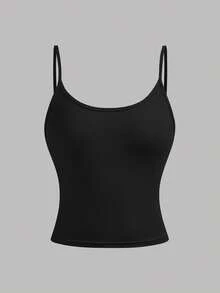 Girlism 4pcs/Set Teen Girls' Cropped Casual Camisole Tops, Suitable For Spring, Summer, Autumn And Winter - Red - View 3