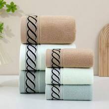 Set Handuk Geometris, Handuk Kamar Mandi Lembut, Menyerap, dan Cepat Kering, Handuk Mandi & Tangan Ringan dan Tahan Lama untuk Gym, Hotel, Spa, Perjalanan & Penggunaan Sehari-hari - Coffee Brown - View 7