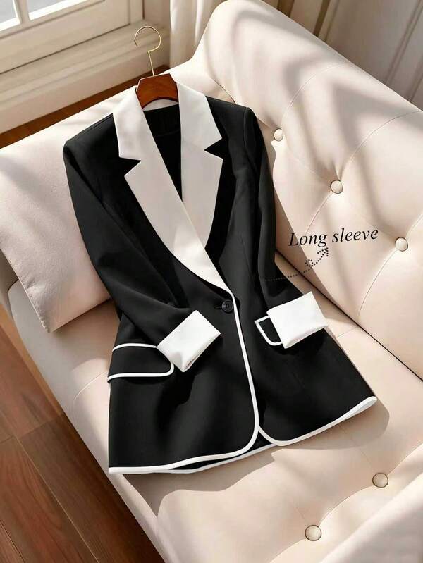 Franclia Women's Elegant Blazer, Color-Blocked Blazer, Business Blazer, Spring And Autumn Women's Blazer, Blazer