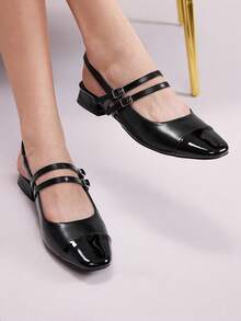 CUCCOO DOLLMOD Women's Black Mary Jane Flats, Simple Design With Ankle Strap, Suitable For Commuting, Dating, Gatherings, Parties, Holidays And Vacations For Christmas - Black - View 4