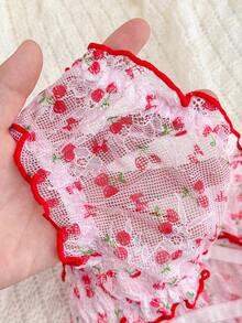 PetitDoll 1件粉色樱桃蕾丝系列丁字裤，适合年轻女性 - 彩色 - 查看 5