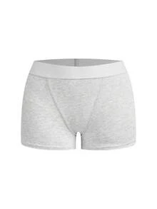 Ocili Women's Comfortable Cotton Logo Waistband Casual Panties - Light Grey - View 6