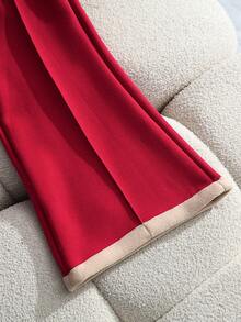 Franclia New Red Retro Versatile Casual Flared Pants For Women - Red - View 3