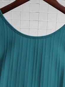 EMERY ROSE Women's Summer Woven Backless Tie Strap Sleeveless A-Line Ruffle Hem Casual Mini Dress - Blue - View 3