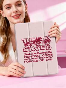 THE POWERPUFF GIRLS X SHEIN 1 件可爱创意卡通联名款，高端质感，简约全透明，防震时尚平板电脑保护套，万圣节和圣诞节礼物，兼容三星 Galaxy Tab 和 iPad - 彩色 - 查看 5