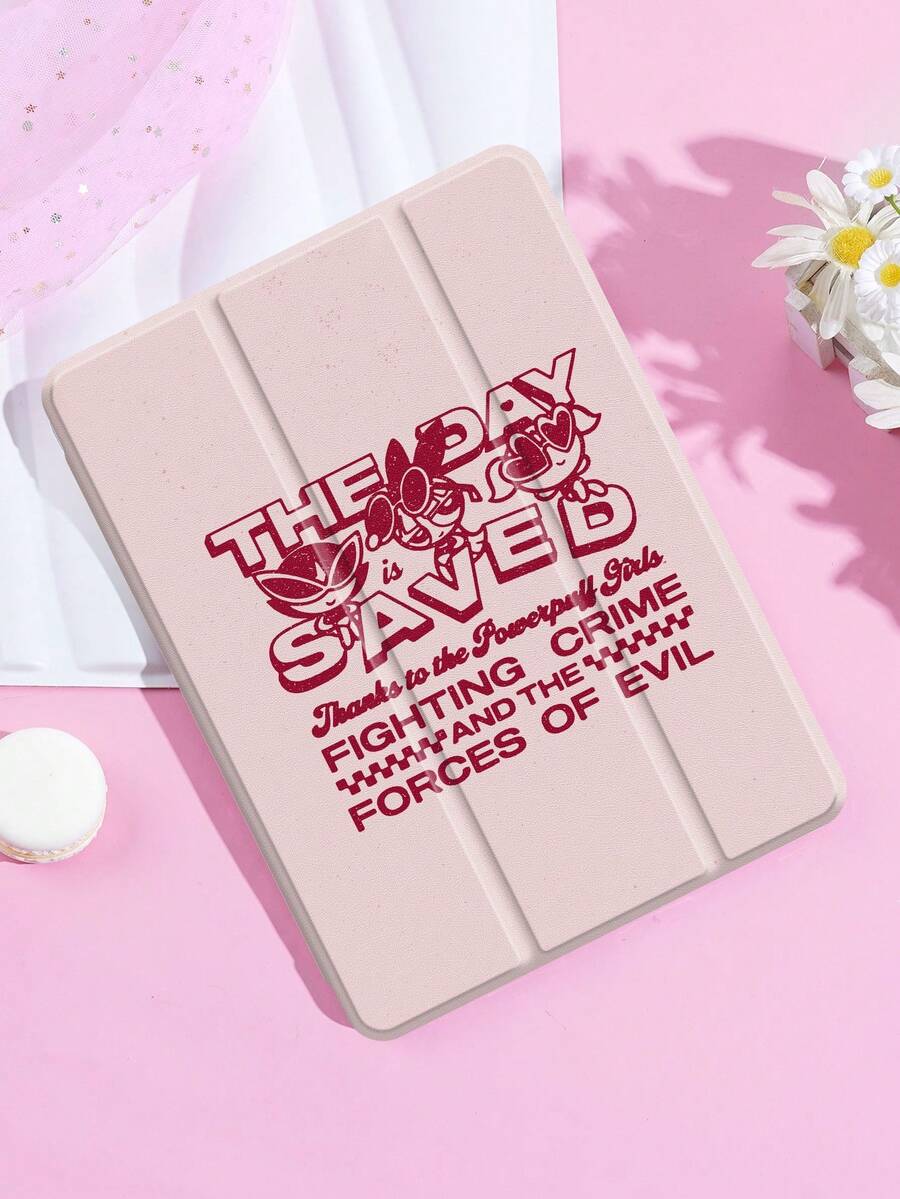 THE POWERPUFF GIRLS X SHEIN 1 件可爱创意卡通联名款，高端质感，简约全透明，防震时尚平板电脑保护套，万圣节和圣诞节礼物，兼容三星 Galaxy Tab 和 iPad - 彩色 - 查看 1