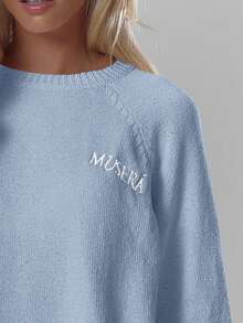 MUSERA Oversized Rundhalsausschnitt Weicher Strick Pullover Top Nur Herbst Gemütlich Niedlich Lässig Kaffee Club Winter Weihnachten Elegant Abendparty Neujahr