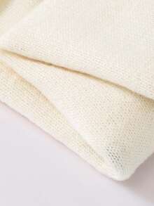 Sparklyn 少女芭蕾风格蝴蝶结针织毛衣，甜美酷炫黑色蝴蝶结针织套头衫，宽松圆领毛衣 - 杏色 - 查看 8