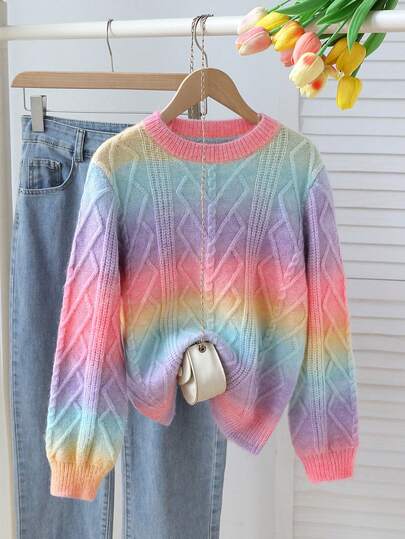 SHEIN Sparklyn Tween Girl Ombre Crew Neck Long Sleeve Casual Sweater, Autumn/Winter Tween Matching Set Knit Girl Clothes Autumn And Winter Clothes Kids Winter Sweaters Sweater For Tweens Girls Knitted Sweater Long Sleeve Top Sweater For Tweens Sweater For Teen Girls Kids Winter Sweaters Knit Sweater Girl Long Sweater Fall Sweaters Kids Girl Clothes Autumn And Winter Clothes Kids Jumper Jumper For Girls Women Sweater Crew Neck Sweater Cable Knit Sweater Rainbow Sweater Cute Sweater Sweater For Teen Girls Cute Sweater Sweater For Tweens Aesthetic Preppy Clothes For Girls 12 Girls Autumn Winter Clothes Sweater For Girls Jumper For Girls Kids Sweater Girl Sweater Girl Clothes Autumn And Winter Clothes Sweater For Tweens Tween Girl Jumper Youth Sweaters Knit Sweater Tween Girl Clothes Sweater Cute Sweater Rainbow Tween Clothes Rainbow Knit Sweater