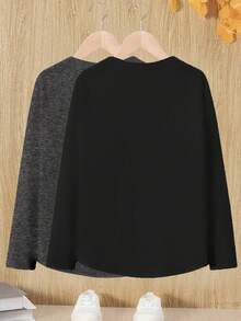 EMERY ROSE 女士两件套休闲圆领纯色长袖T恤，适合日常穿着