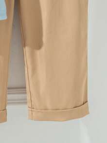 SHEIN Souflis 男童春秋季蓝色针织长袖翻领衬衫细条纹恐龙图案休闲裤两件套 - 淺藍色 - 查看 3