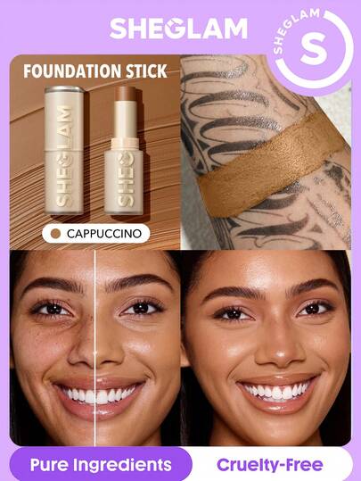 Fondotinta In Stick Ad Alta Copertura Skin Magnet-Cappuccino Fondotinta In Stick A Lunga Tenuta, Senza Pori, Impeccabile, Facile Da Usare, A Copertura Totale, Per Tutti I Tipi Di Pelle, Resistente Allo Sbiadimento, Anti-Sudore, Leggero, Cruelty-Free, Liscio, Naturale, Simile Alla Pelle Fondotinta In Stick Traspirante, Formula Delicata, Fondotinta Per Il Trucco Marchio Bellezza Trucco Cosmetico Per Donne Ragazze Perfetto Per Autunno Inverno Ideale Per Y2K Elegante Moda Adatto Per Compleanno Natale Presente Festa Pronto Migliore Colore