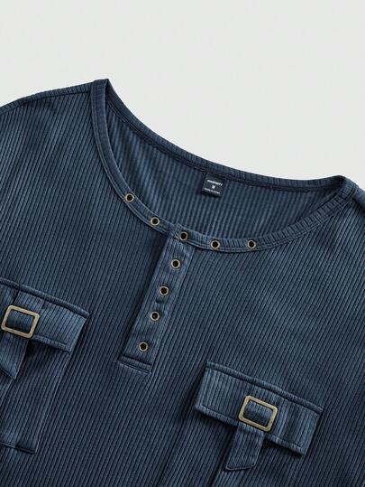 Street Life Men's Punk Style Round Neck Long Sleeve T-Shirt, Autumn